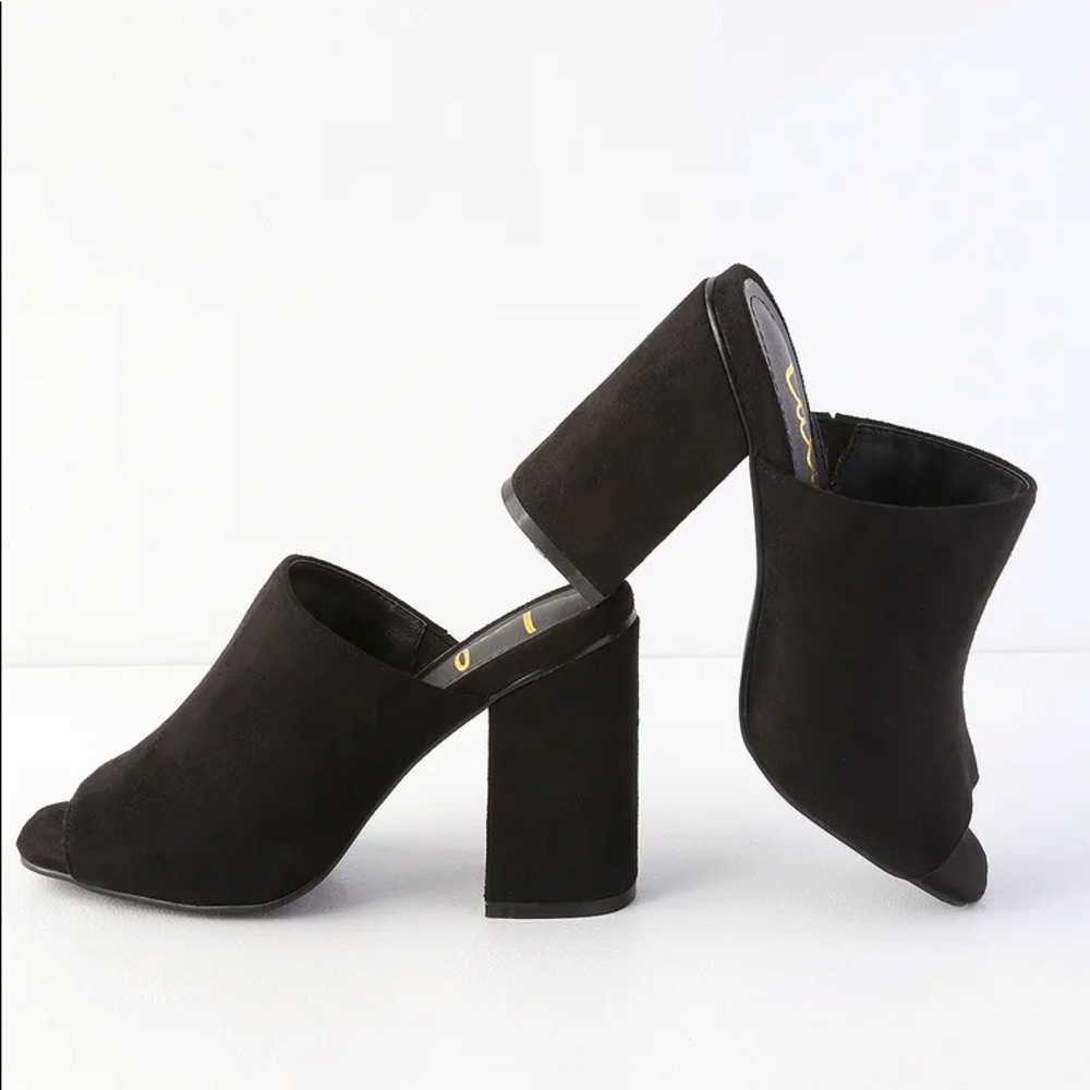 Lulu's Black Suede Heels